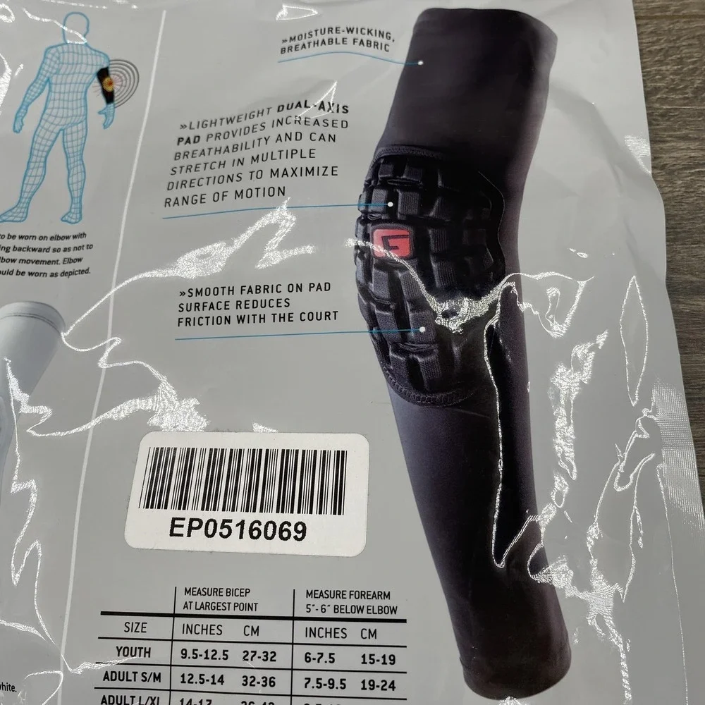G-Form Pro Team Sleeve Elbow Guard Adult L/XL White Lightweight Flexible Pad
